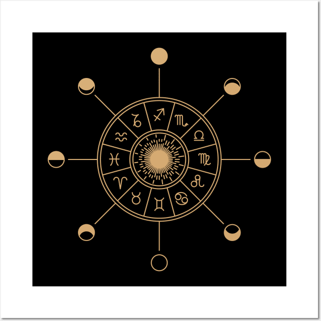 The Zodiac signs & Moon phases Wall Art by Roadkill Creations